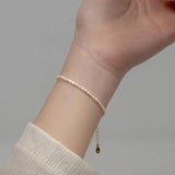 Natural Pearl Bracelet 925 Sterling Silver Tiny Freshwater Pearl