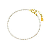 Natural Pearl Bracelet 925 Sterling Silver Tiny Freshwater Pearl