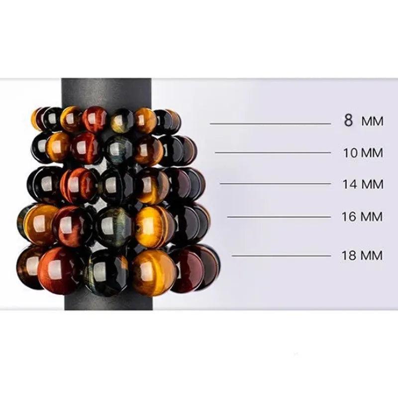 Red Yellow Tiger Eye Hand String Clear Stone Bangles Crystal Bracelet