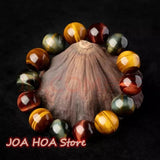 Red Yellow Tiger Eye Hand String Clear Stone Bangles Crystal Bracelet