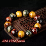 Red Yellow Tiger Eye Hand String Clear Stone Bangles Crystal Bracelet