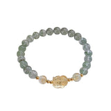 Green Ghost Crystal Wealth Pixiu Bracelet Citrine Beads