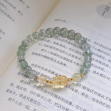 Green Ghost Crystal Wealth Pixiu Bracelet Citrine Beads