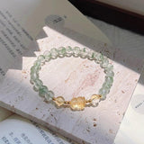 Green Ghost Crystal Wealth Pixiu Bracelet Citrine Beads