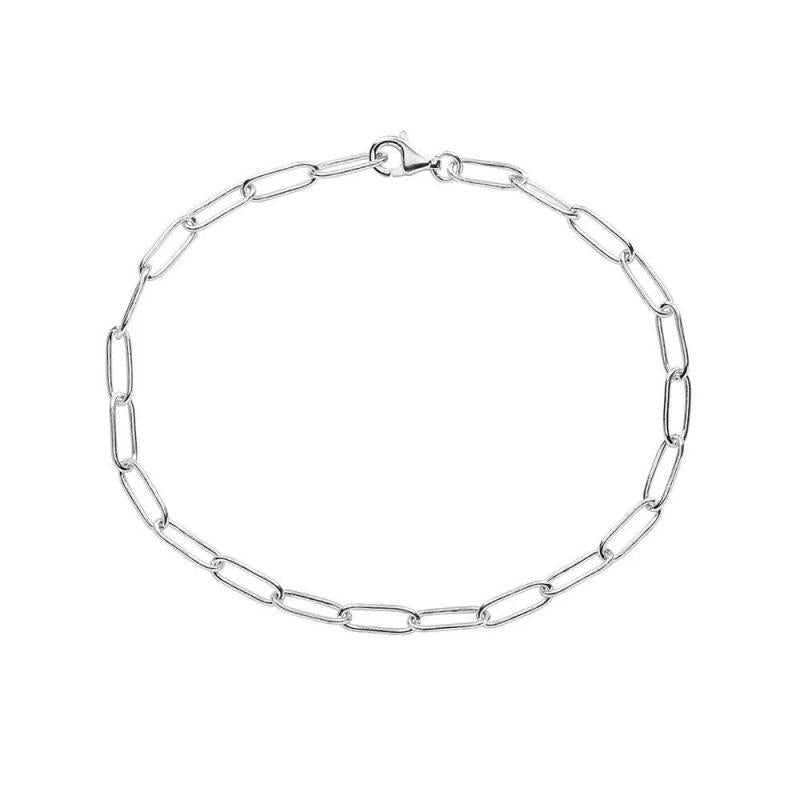 925 Sterling Silver Layered Beaded Link Chain Bracelet