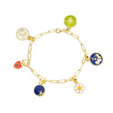 925 Sterling Silver Layered Beaded Link Chain Bracelet