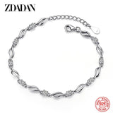 925 Silver Crystal Bracelet Chain Women's Jewelry Gift
