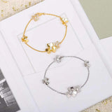 925 Silver Clover Lucky Grass Bracelet Romantic High-End Jewelry