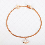 925 Silver Natural Stone Skirt Charm Bracelet for Women