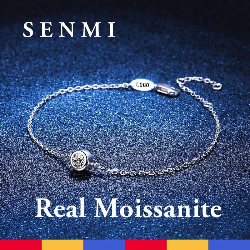 Real Moissanite Lucky Bubble Bracelet for Women Girl