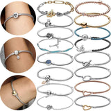 925 Silver Heart A Letter Cuff Bracelet Women Jewelry