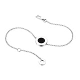 Sterling Silver Round Agate Bracelet Couple Bangle Edition Jewelry
