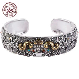 S925 Men's Bracelet Gluttonous Opening Adjustable Domineering