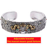 S925 Men's Bracelet Gluttonous Opening Adjustable Domineering