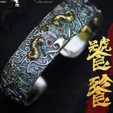 S925 Men's Bracelet Gluttonous Opening Adjustable Domineering