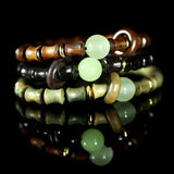 Green Sandalwood Bamboo Knot Hand String Luck Beads