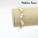 7-8mm Freshwater Pearl Bracelet Purple Pink Rice Shape Pearl Women Bracelet