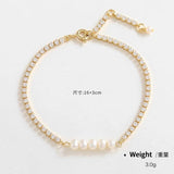 Copper Plated Zirconium Pearl Bracelet High-end Gift