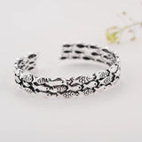 925 Silver Female Bar Fish Open Bracelet