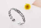 925 Silver Female Bar Fish Open Bracelet