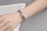925 Silver Female Bar Fish Open Bracelet