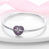 925 Sterling Silver Heart Bracelet for DIY Jewelry Gift