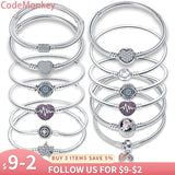 925 Sterling Silver Heart Bracelet for DIY Jewelry Gift