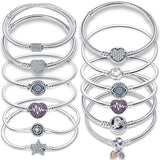 925 Sterling Silver Heart Bracelet for DIY Jewelry Gift