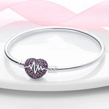 925 Sterling Silver Heart Bracelet for DIY Jewelry Gift