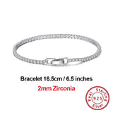 925 Sterling Silver CZ Tennis Bracelet for Women 2-4mm SB91
