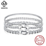 925 Sterling Silver CZ Tennis Bracelet for Women 2-4mm SB91