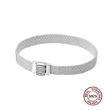 925 Silver Heart Charm Bracelet Women DIY Jewelry Gift