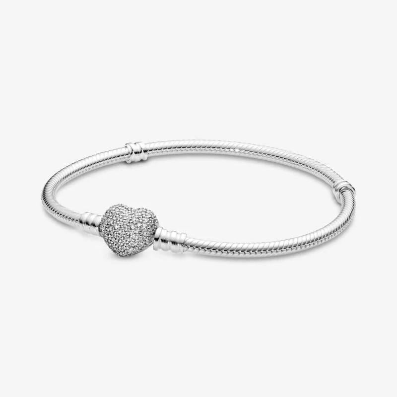 925 Silver Bracelet for Women Pan Charm Snake Crown DIY Jewelry