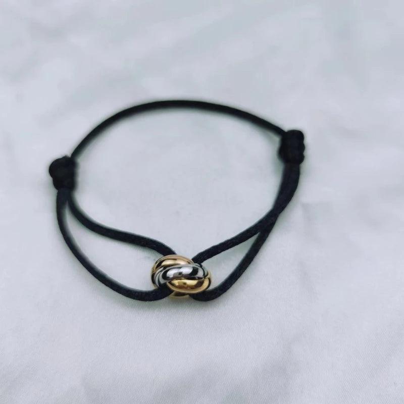 925 Silver Gold-Plated Three-Ring Bracelet European and American Jewelry