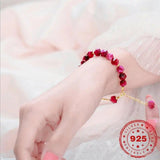 925 Silver Tiger Eye Stone Bracelet for Girlfriend