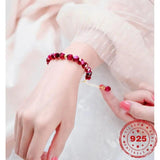 925 Silver Tiger Eye Stone Bracelet for Girlfriend