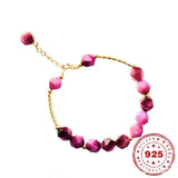 925 Silver Tiger Eye Stone Bracelet for Girlfriend