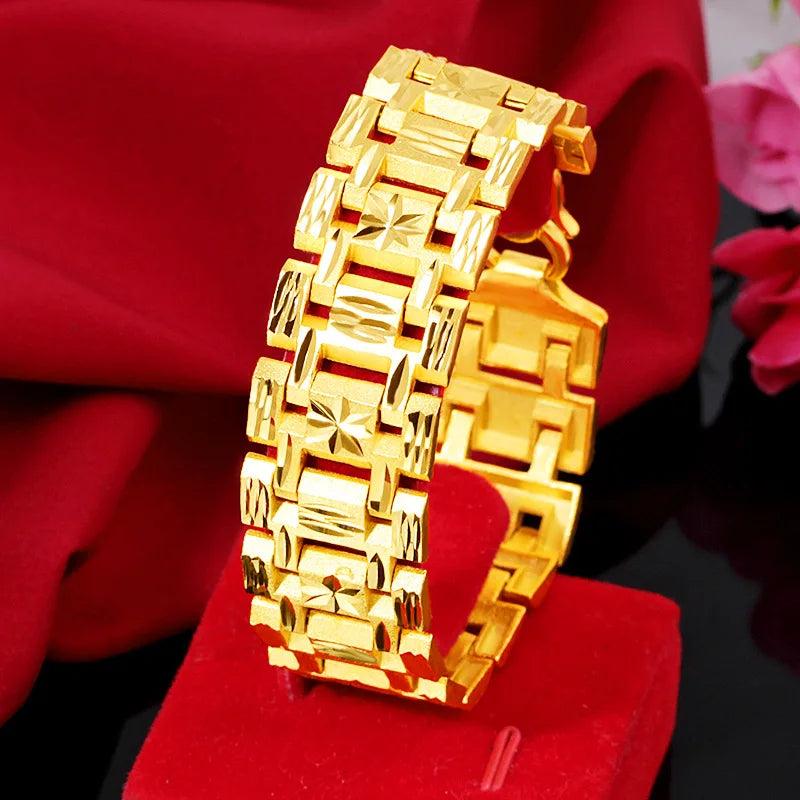 24K Coating Bracelet Men's Jewelry Hand Chain Wedding
