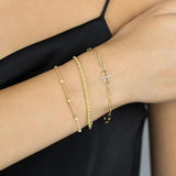 925 Silver Evil Eye Charm Bracelet Zircon Beads Chain Fine Jewelry