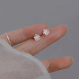 Japanese Charm Rose Stud Earrings 925 Sterling Silver Banquet Jewelry Gift