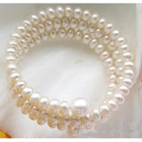 Extendible Round Freshwater Pearl Bracelet Wedding Birthday Gift