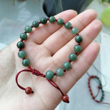 Green Jade Beaded Bracelet Emerald Jewelry Amulets Talismans Bead Natural Charm