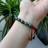 Green Jade Beaded Bracelet Emerald Jewelry Amulets Talismans Bead Natural Charm