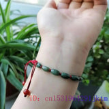Green Jade Beaded Bracelet Emerald Jewelry Amulets Talismans Bead Natural Charm