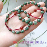 Green Jade Beaded Bracelet Emerald Jewelry Amulets Talismans Bead Natural Charm