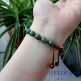 Green Jade Beaded Bracelet Emerald Jewelry Amulets Talismans Bead Natural Charm