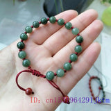 Green Jade Beaded Bracelet Emerald Jewelry Amulets Talismans Bead Natural Charm