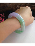 Natural Emerald Green Light Purple Bracelet Princess Luck Bangles