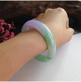 Natural Emerald Green Light Purple Bracelet Princess Luck Bangles