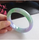 Natural Emerald Green Light Purple Bracelet Princess Luck Bangles